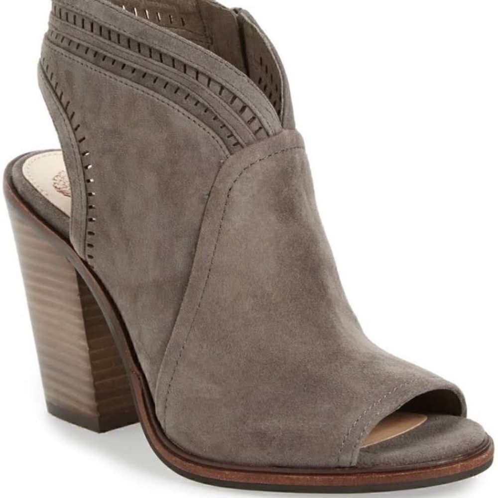 VINCE CAMUTO KORAL Womens Slingback Open Toe Ankle Boots SIZE 10M/40 grey Suede
